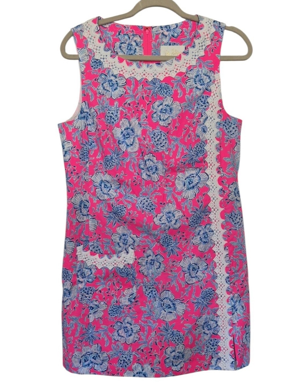 Lilly Pulitzer Ginge Shift Romper Rosie Pink Wave N Sea Size 8